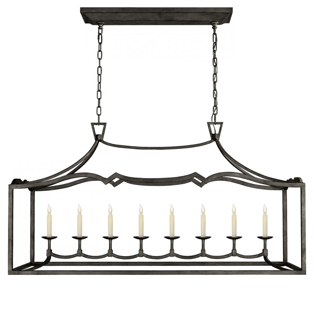 Visual Comfort Signature Darlana Linear Chandelier Aged Iron