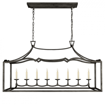 Visual Comfort Signature Darlana Linear Chandelier Aged Iron