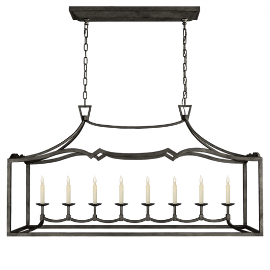 Visual Comfort Signature Darlana Linear Chandelier Aged Iron