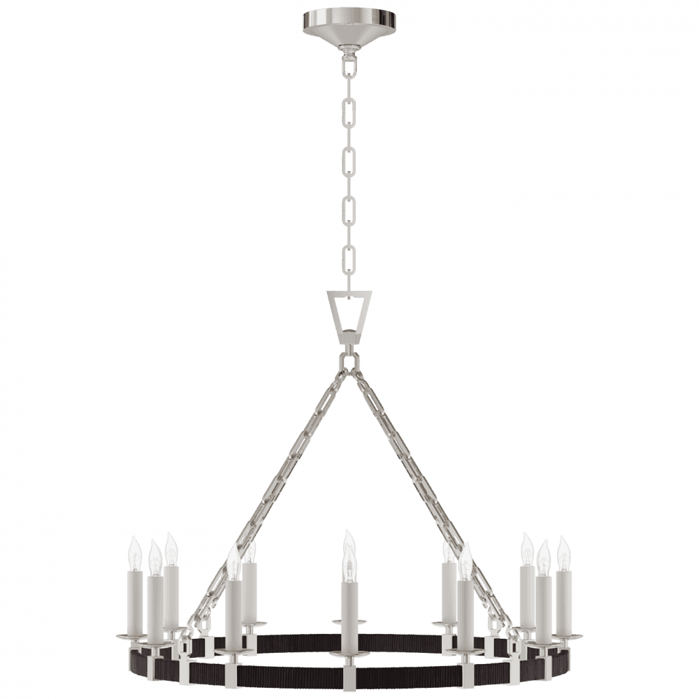Visual Comfort Signature Darlana Medium Wrapped Ring Chandelier Polished Nickel