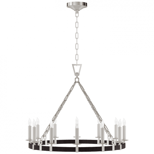 Visual Comfort Signature Darlana Medium Wrapped Ring Chandelier Polished Nickel