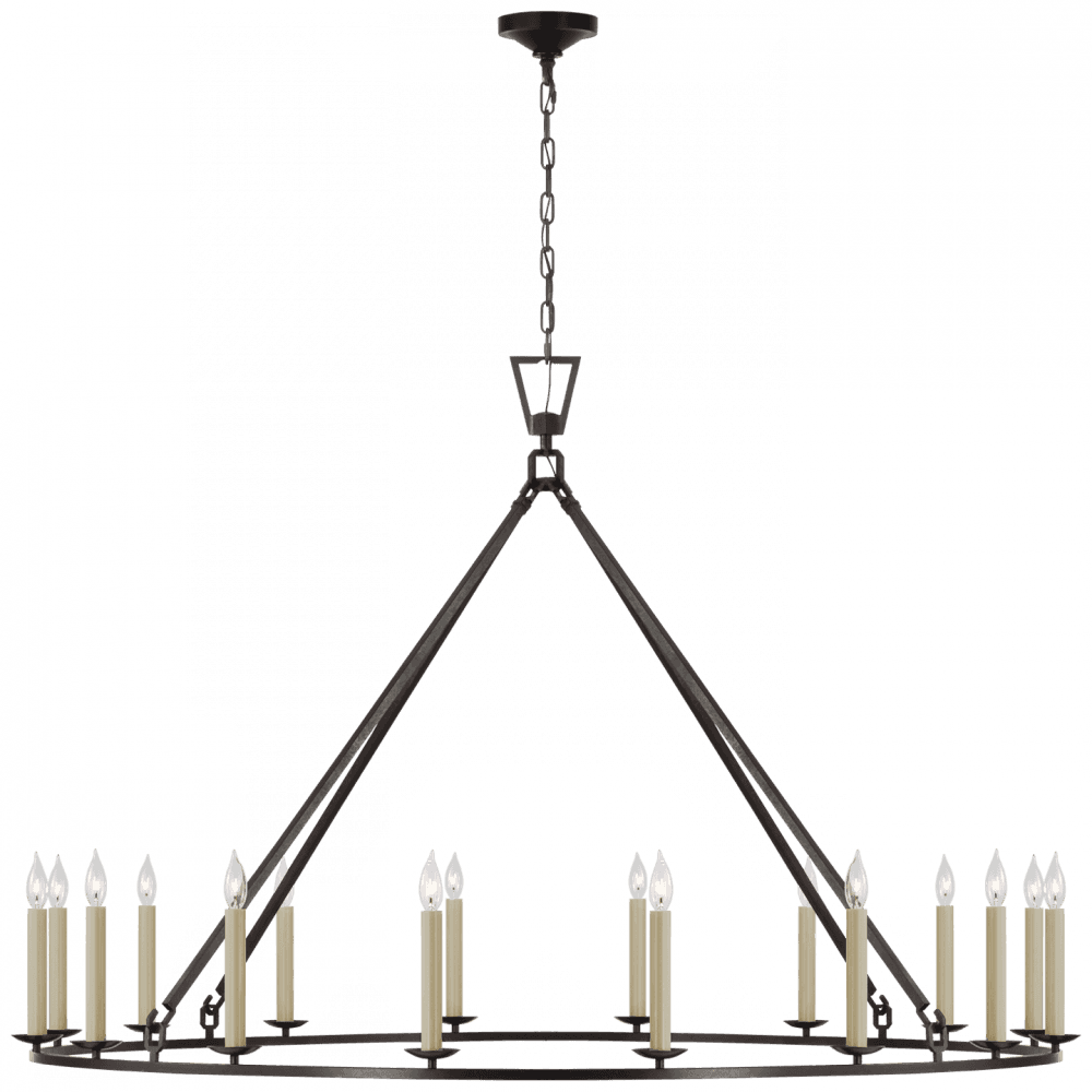 Visual Comfort Signature Darlana Oversized Single Ring Chandelier Aged Iron