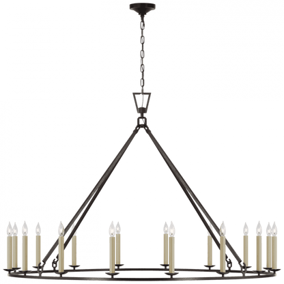 Visual Comfort Signature Darlana Oversized Single Ring Chandelier Aged Iron