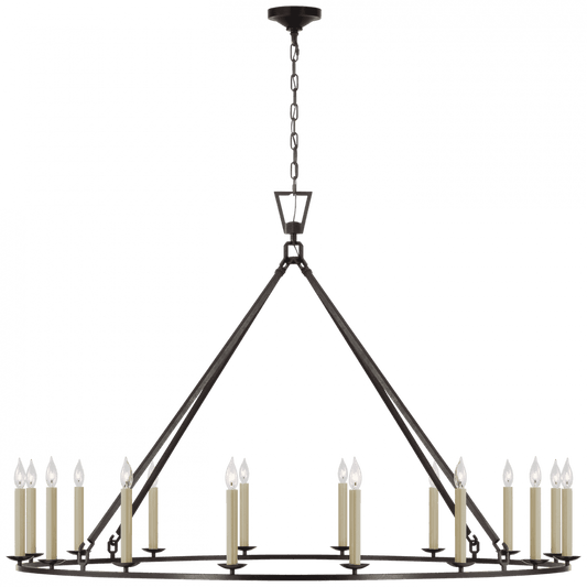 Visual Comfort Signature Darlana Oversized Single Ring Chandelier Aged Iron