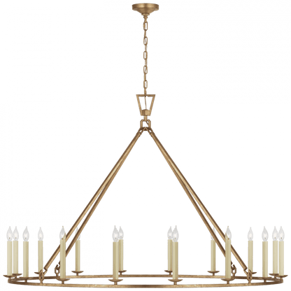 Visual Comfort Signature Darlana Oversized Single Ring Chandelier Gilded Iron