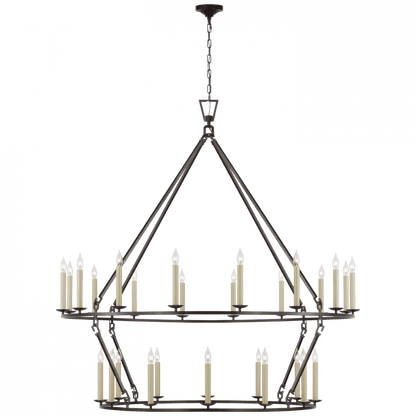Visual Comfort Signature Darlana Oversized Two Tier Chandelier Aged Iron