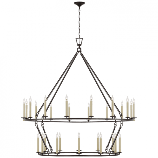 Visual Comfort Signature Darlana Oversized Two Tier Chandelier Aged Iron