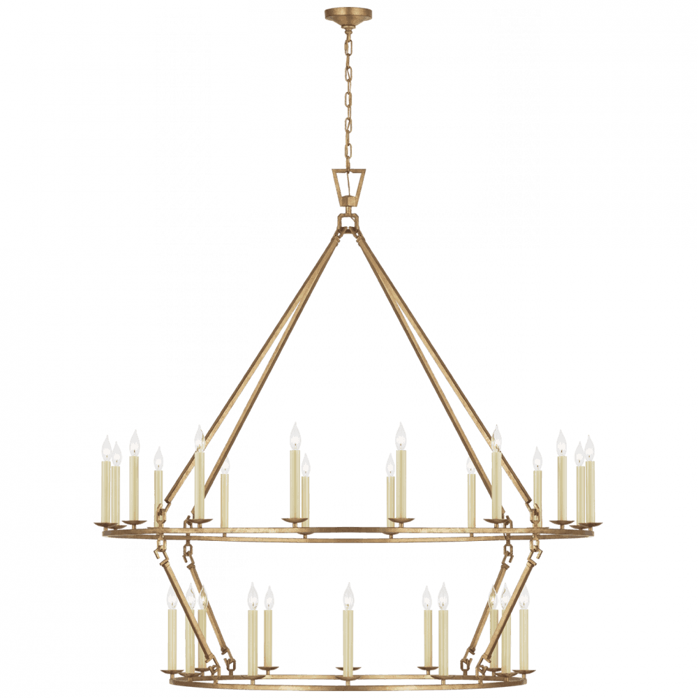 Visual Comfort Signature Darlana Oversized Two Tier Chandelier Gilded Iron