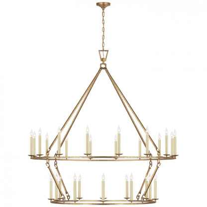 Visual Comfort Signature Darlana Oversized Two Tier Chandelier Gilded Iron