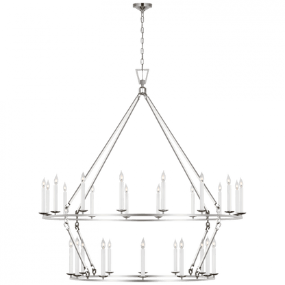 Visual Comfort Signature Darlana Oversized Two Tier Chandelier Polished Nickel