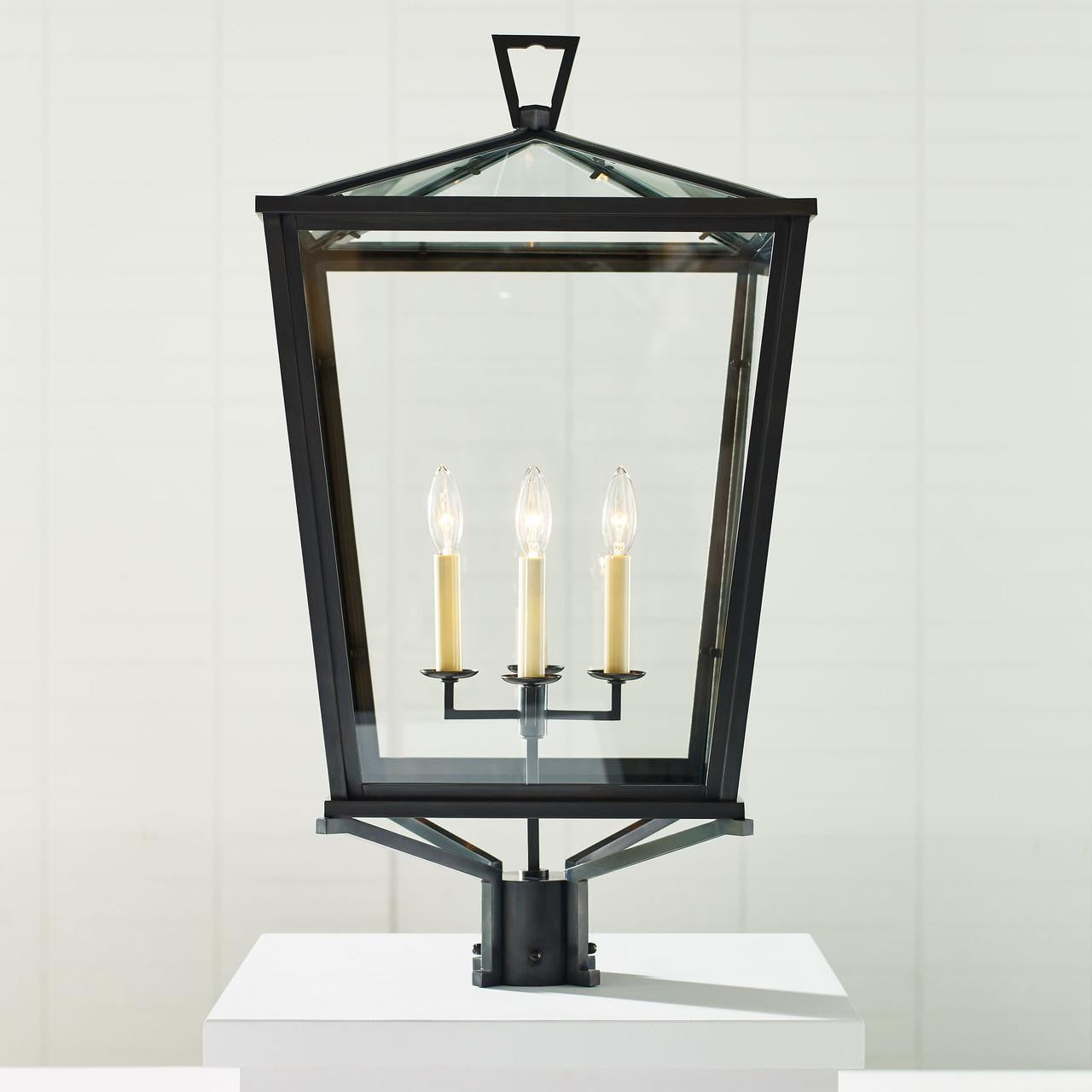 Visual Comfort & Co. Signature Collection Darlana Post Outdoor Lantern, 4-Light, Bronze, Clear Glass, 31"H (CHO 7113BZ 2MYJU)