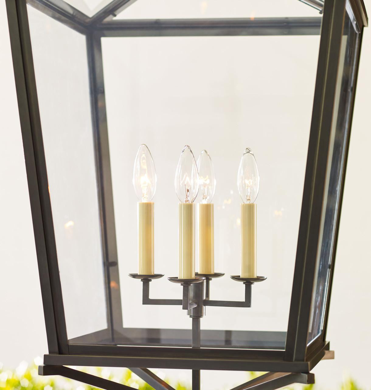 Visual Comfort & Co. Signature Collection Darlana Post Outdoor Lantern, 4-Light, Bronze, Clear Glass, 31"H (CHO 7113BZ 2MYJU)