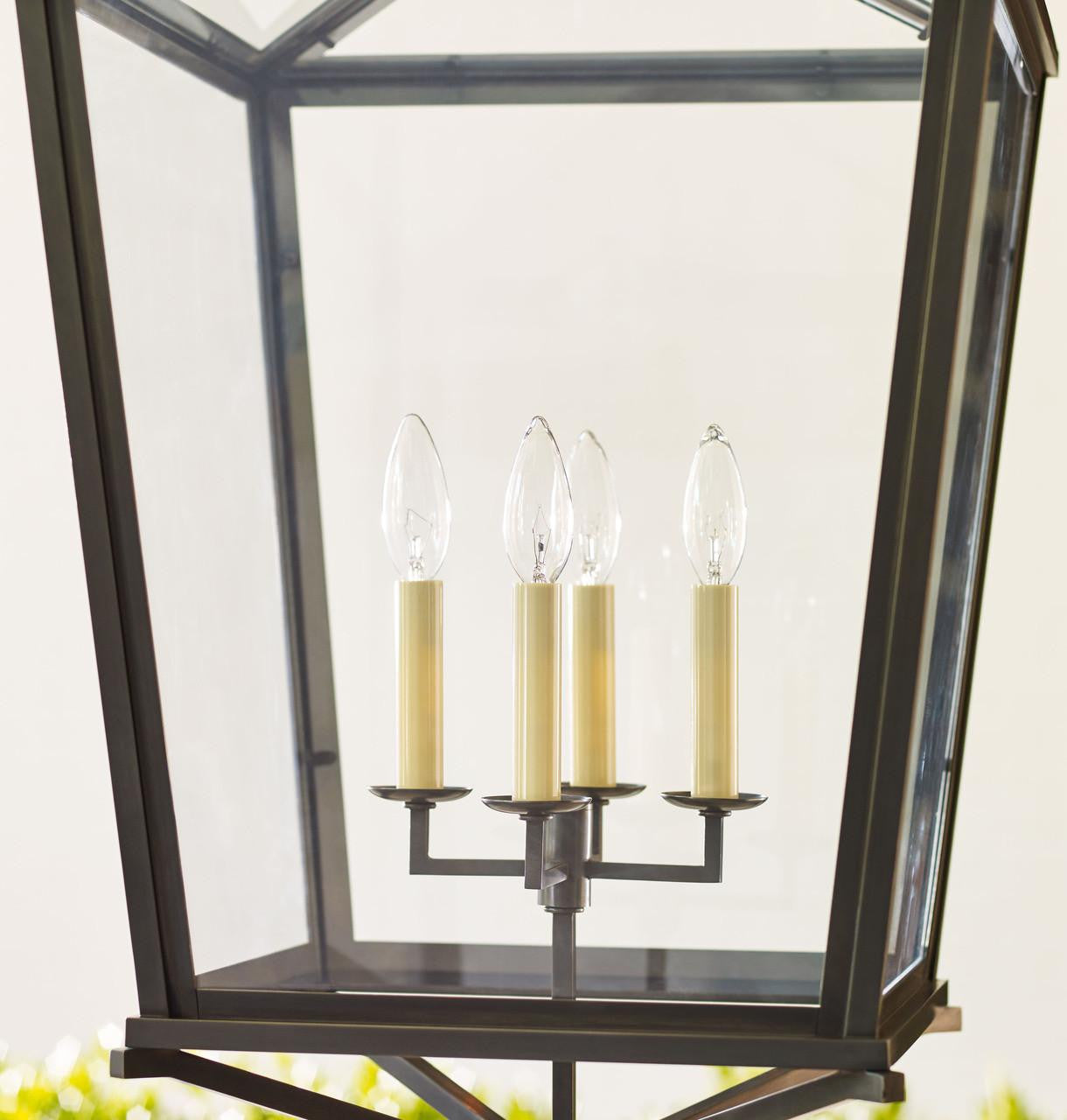 Visual Comfort & Co. Signature Collection Darlana Post Outdoor Lantern, 4-Light, Bronze, Clear Glass, 31"H (CHO 7113BZ 2MYJU)