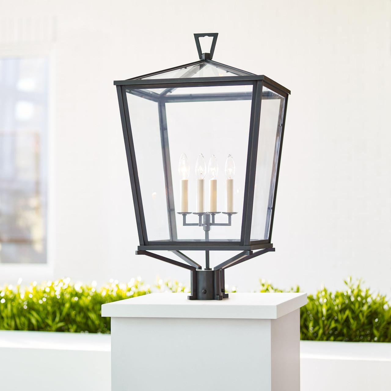 Visual Comfort & Co. Signature Collection Darlana Post Outdoor Lantern, 4-Light, Bronze, Clear Glass, 31"H (CHO 7113BZ 2MYJU)