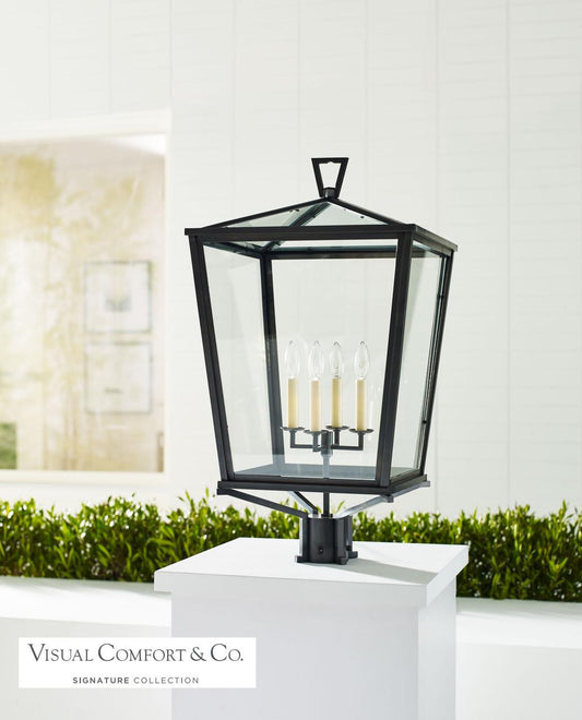 Visual Comfort & Co. Signature Collection Darlana Post Outdoor Lantern, 4-Light, Bronze, Clear Glass, 31"H (CHO 7113BZ 2MYJU)