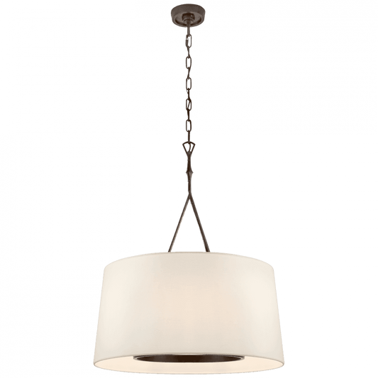 Visual Comfort Signature Dauphine Drum Shade Pendant Aged Iron