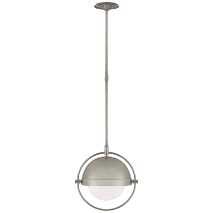 Visual Comfort & Co. Signature Collection Decca Pendant, 1-Light, Orbital, Antique Nickel, White Glass, 15.75"W (TOB 5746AN-WG CTYGY)