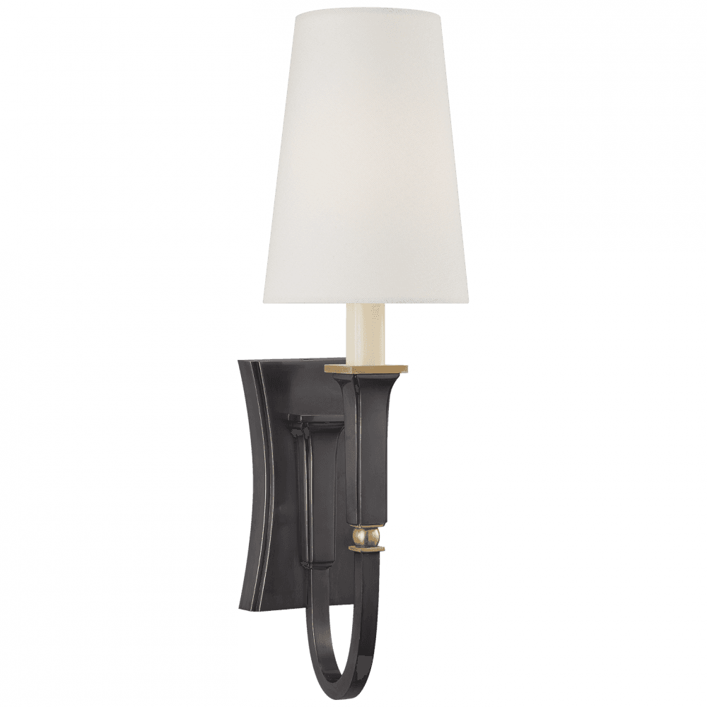 Visual Comfort Signature Delphia Wall Sconce Bronze with Antique Brass