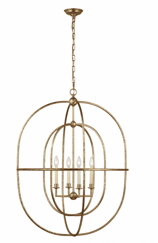 Visual Comfort Signature Desmond Open Double Oval Lantern Gild