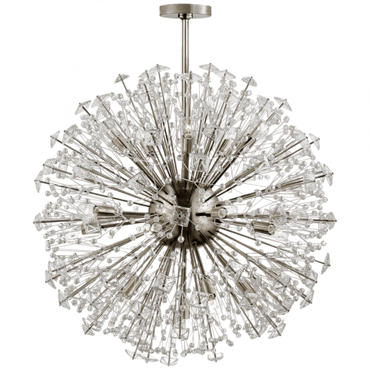 Visual Comfort & Co. Signature Collection Dickinson Chandelier, 21-Light, Polished Nickel, 32"W (KS 5006PN-CG CLZ1C)