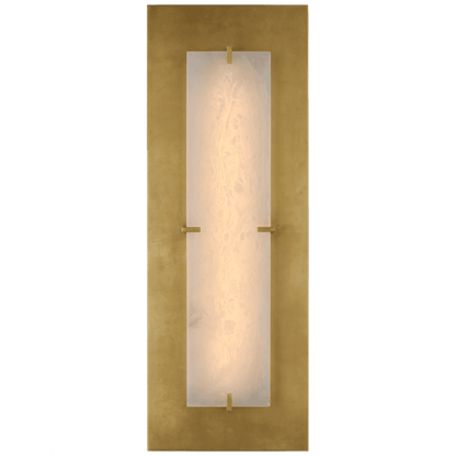 Visual Comfort Signature Dominica Large Rectangle Sconce Gild and Alabaster