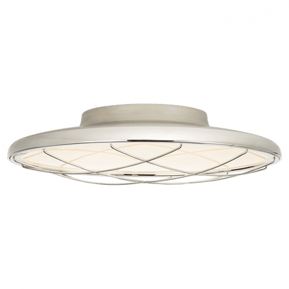Visual Comfort & Co. Signature Collection Dot Flush Mount, Caged, LED, Polished Nickel, 13.75"W (PB 4001PN CHWE5)