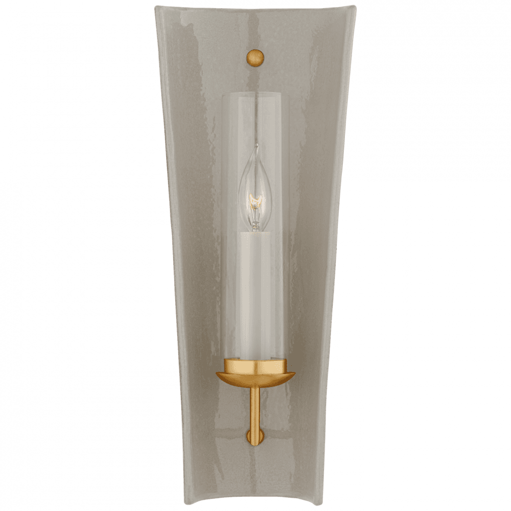 Visual Comfort Signature Downey Reflector Wall Sconce Shellish Gray and Gild