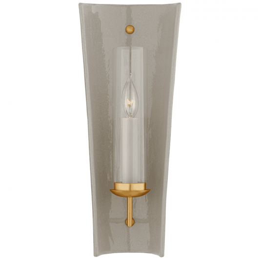 Visual Comfort Signature Downey Reflector Wall Sconce Shellish Gray and Gild