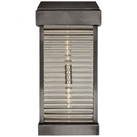 Visual Comfort Signature Dunmore Curved Glass Louver Outdoor Wall Sconce Bronze