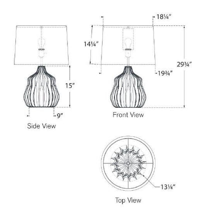 Visual Comfort & Co. Signature Collection Ebb Large Table Lamp - Mixed Blue Brown