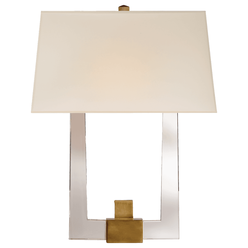 Visual Comfort Signature Edwin Single Arm Wall Sconce Crystal with Brass