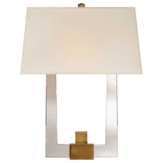 Visual Comfort Signature Edwin Single Arm Wall Sconce Crystal with Brass