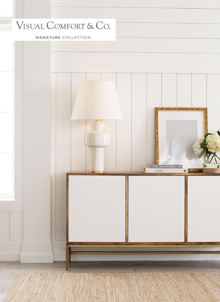 Visual Comfort & Co. Signature Collection Eerdmans Table Lamp, 1-Light, Ivory, Linen Shade, 29"H (CS 3656IVO-L CTYJ5)