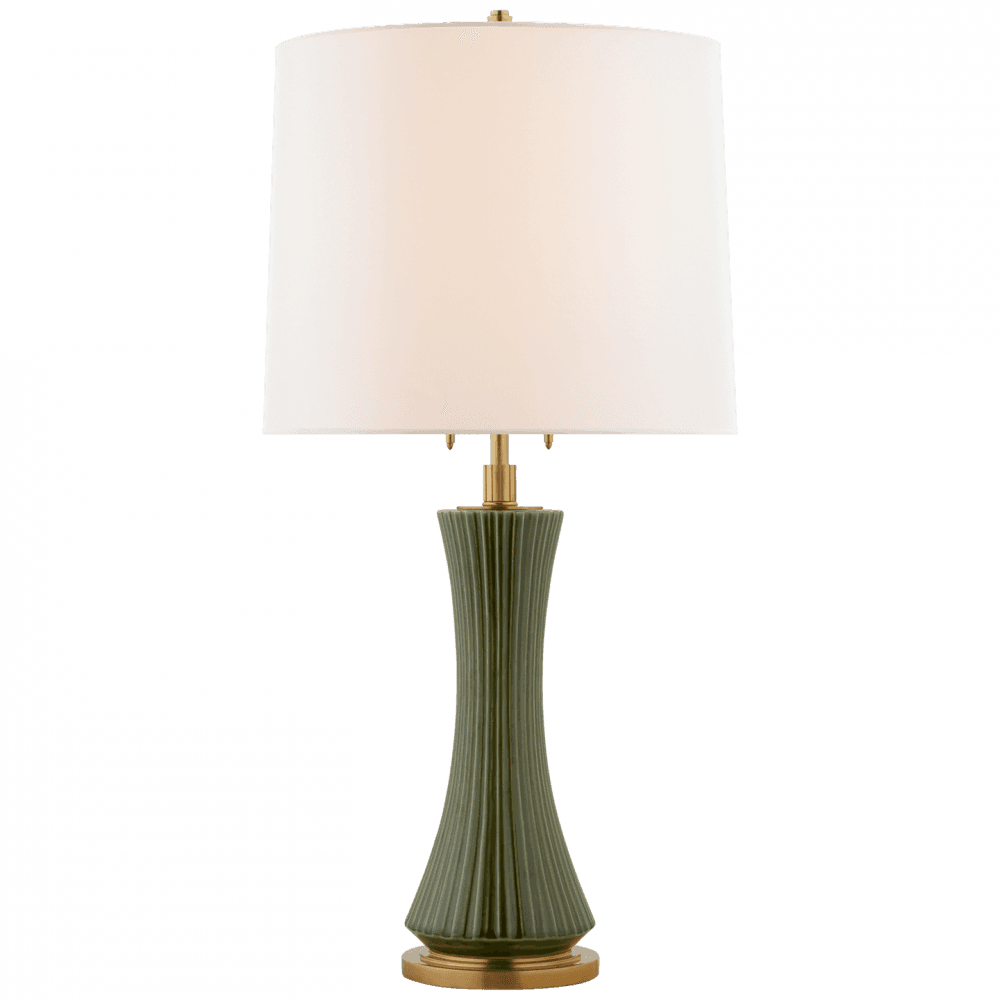 Visual Comfort Signature Elena Table Lamp Polar Blue Crackle