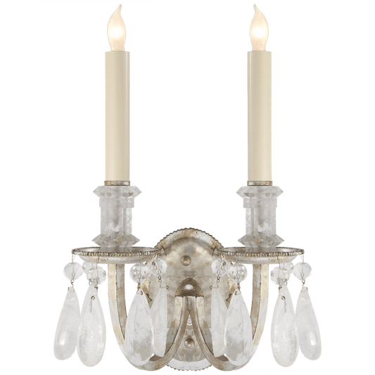 Visual Comfort Signature Elizabeth Double Wall Sconce Burnished Silver Leaf