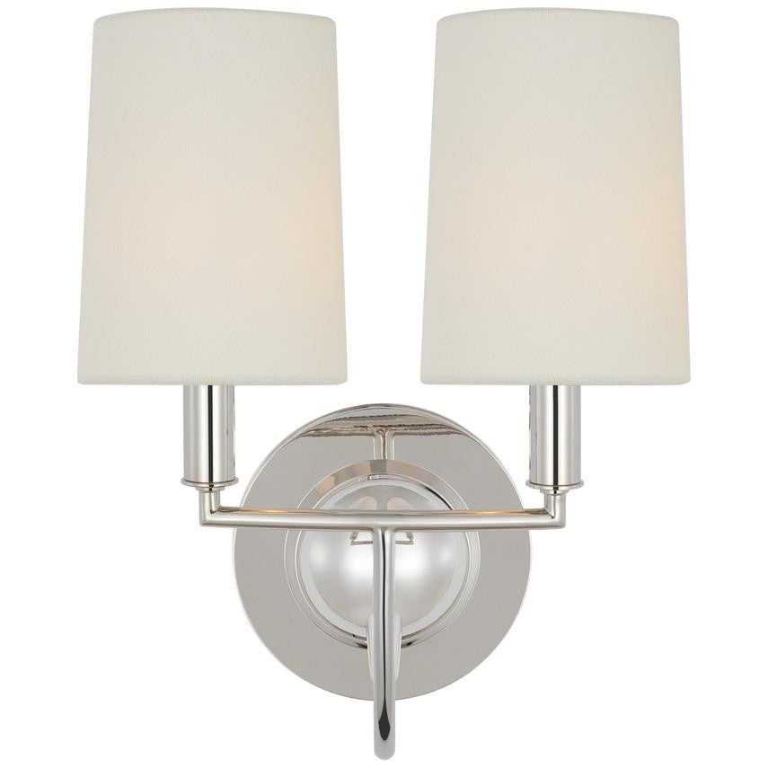 Visual Comfort Signature Elkins Double Wall Sconce Polished Nickel