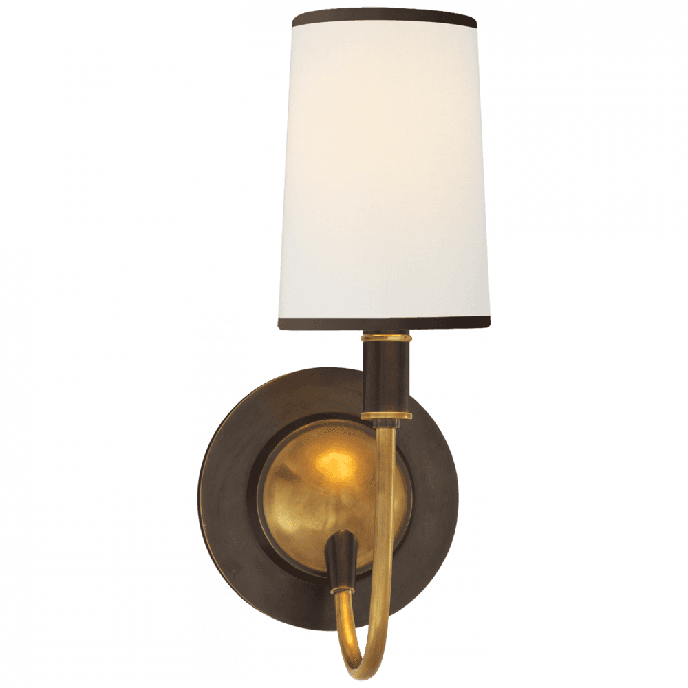 Visual Comfort Signature Elkins Sconce Bronze with Antique Brass