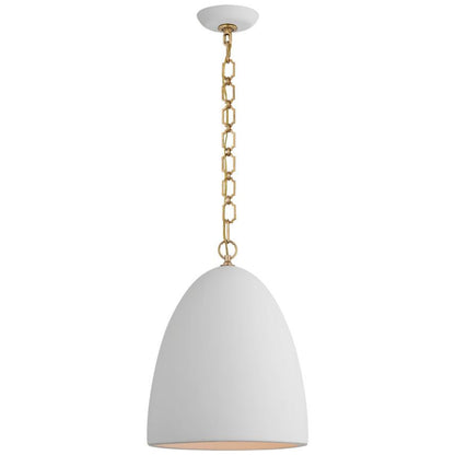 Visual Comfort Signature Elliot Medium Dome Pendant Matte White