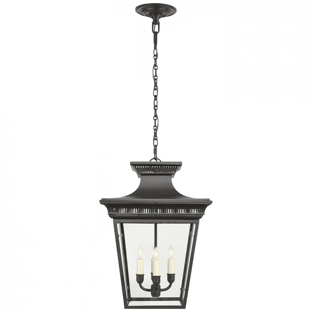 Visual Comfort Signature Elsinore Medium Hanging Lantern Matte Black