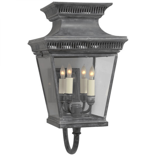 Visual Comfort Signature Elsinore Medium Hanging Lantern Weathered Zinc