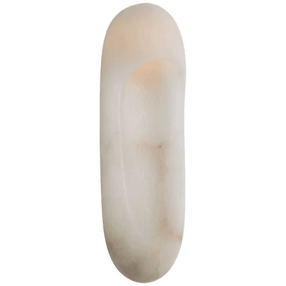 Visual Comfort Signature Esculpa 18 Alabaster and Antique-Burnished Brass
