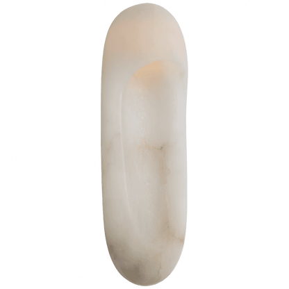 Visual Comfort Signature Esculpa 18 Alabaster and Antique-Burnished Brass
