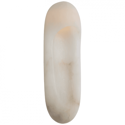 Visual Comfort Signature Esculpa 18 Alabaster and Antique-Burnished Brass