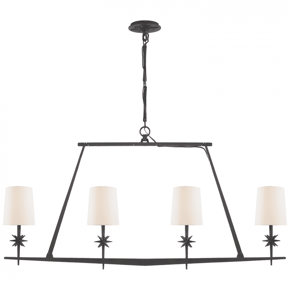 Visual Comfort Signature Etoile Linear Chandelier Blackened Rust