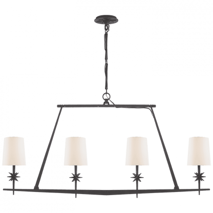 Visual Comfort Signature Etoile Linear Chandelier Blackened Rust