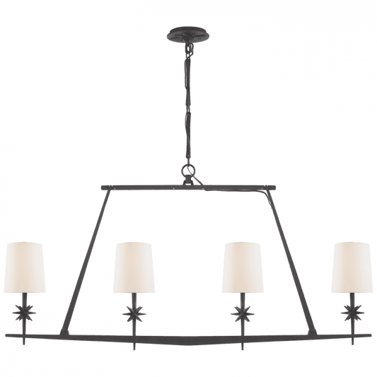 Visual Comfort Signature Etoile Linear Chandelier Blackened Rust
