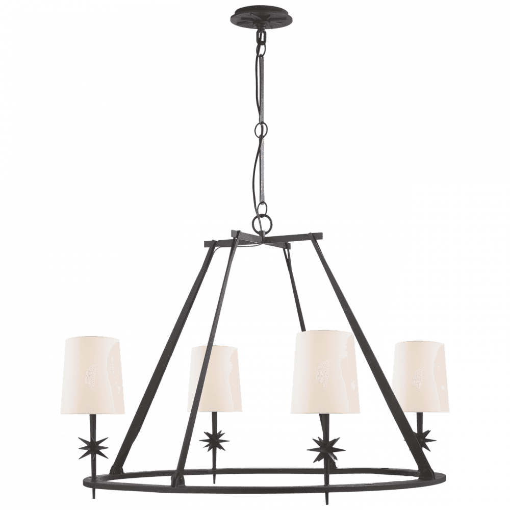 Visual Comfort Signature Etoile Round Chandelier Blackened Rust