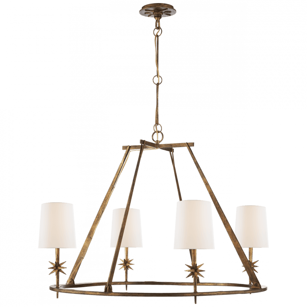 Visual Comfort Signature Etoile Round Chandelier Gilded Iron
