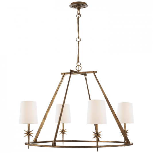 Visual Comfort Signature Etoile Round Chandelier Gilded Iron