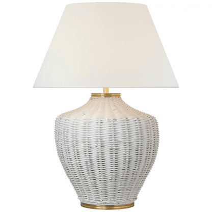 Visual Comfort Signature Evie Large Table Lamp White Wicker